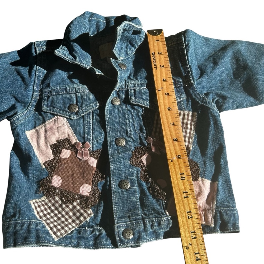 OSHKOSH jillybean Bebe baby girl blue denim patchwork jacket size 18 months - Picture 7 of 13